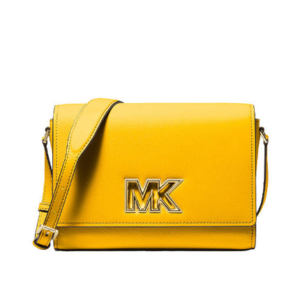 Michael Kors Women's Mimi Medium Leather Messenger Bag Jasmine Yellow