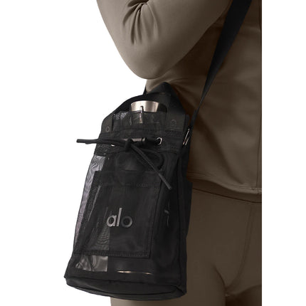 Alo Yoga Women's Sheer Crossy Body Bucket Bag Black