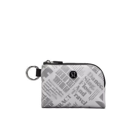 lululemon unisex Clippable Card Pouch Manifesto Print White Black