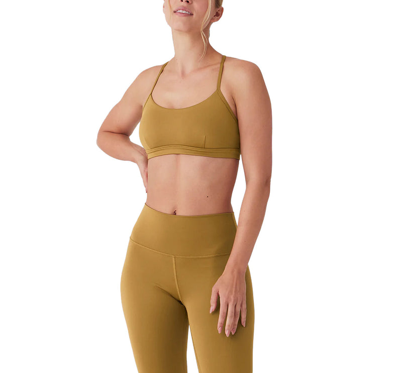 Alo Yoga Women's Airlift Intrigue Bra Golden Olive Branch