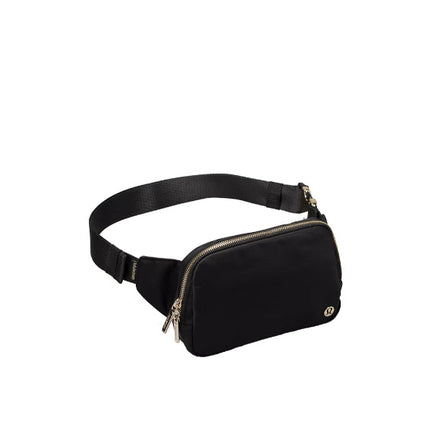 lululemon Unisex Everywhere Belt Bag Large 2L Metal Hardware Black Gold