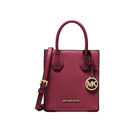 Michael Kors Women's Mercer Extra Small Pebbled Leather Crossbody Bag Mulberry