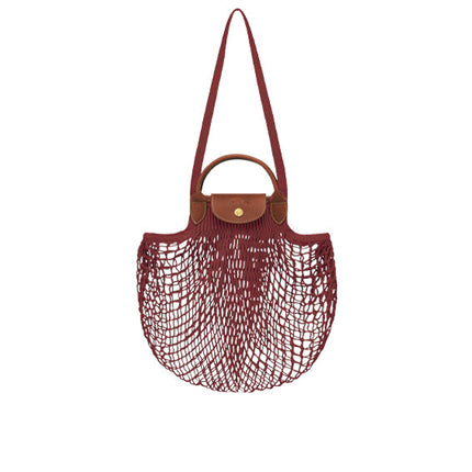 Longchamp Women's Le Plıage Filet L Mesh Bag Mahogany