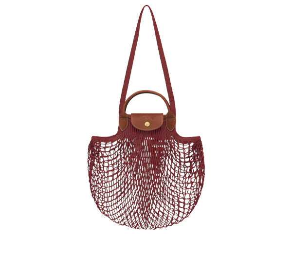 Longchamp Women's Le Plıage Filet L Mesh Bag Mahogany