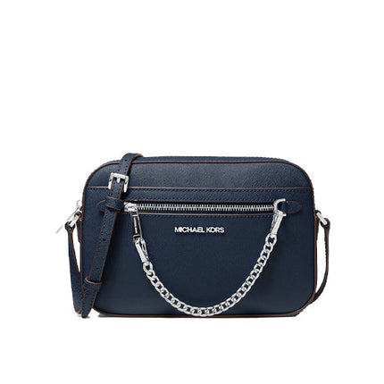 Michael Kors Women's Jet Set Large Saffiano Leather Crossbody Bag Navy