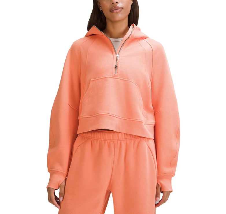 lululemon Women's Scuba Oversized Half Zip Hoodie Coral Kiss