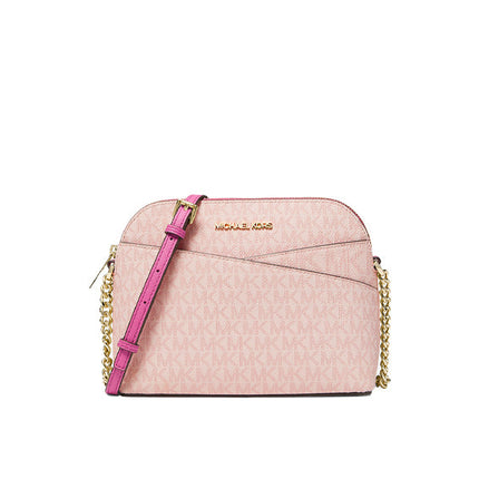 Michael Kors Women's Jet Set Travel Medium Logo Dome Crossbody Bag French Pink Multi