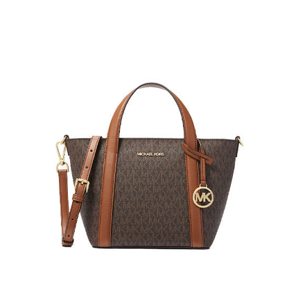 Michael Kors Women's Pratt Small Signature Logo Tote Bag Brown