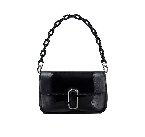 Marc Jacobs Women's The Shadow Patent Leather J Marc Shoulder Bag Black