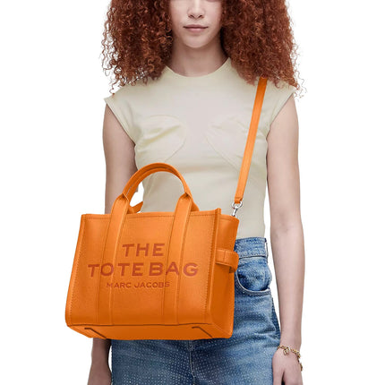 Marc Jacobs Women's The Leather Medium Tote Bag Tangerine