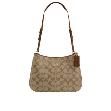 Coach Women's Penelope Shoulder Bag In Signature Canvas Gold/Khaki Saddle 2