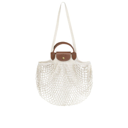 Longchamp Women's Le Plıage Filet L Mesh Bag Ecru