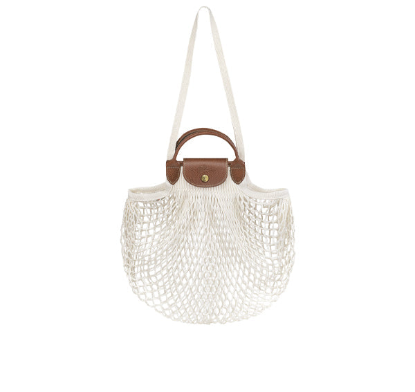 Longchamp Women's Le Plıage Filet L Mesh Bag Ecru