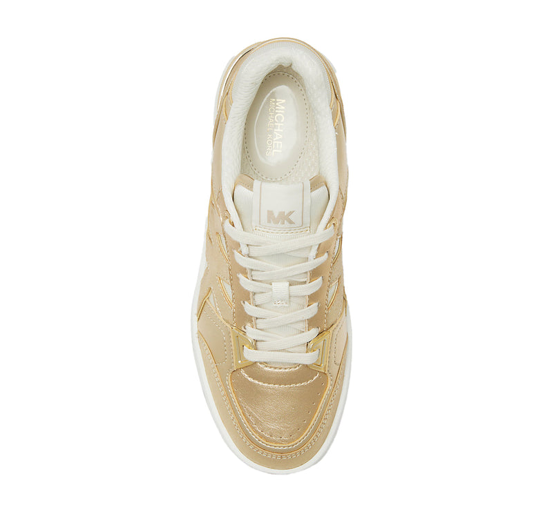 Michael Kors Women's Rebel Metallic Leather Sneaker Pale Golden