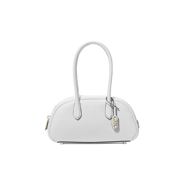 Michael Kors Women's Lulu Small Pebbled Leather Satchel Optic White