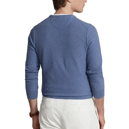 Polo Ralph Lauren Men's Textured Cotton Crewneck Sweater Blue Stone