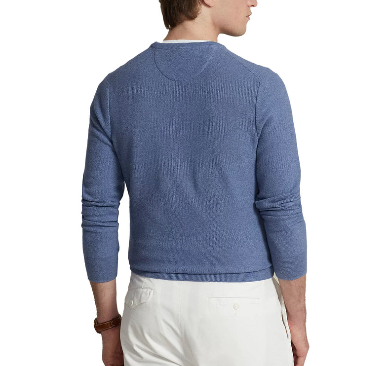 Polo Ralph Lauren Men's Textured Cotton Crewneck Sweater Blue Stone