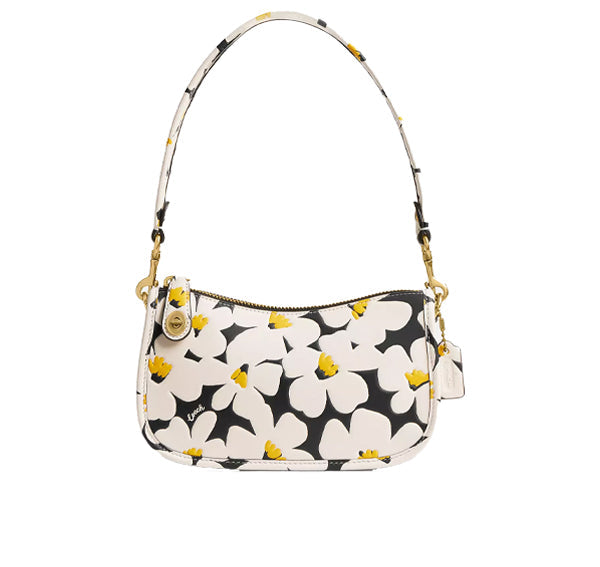 Coach Women's Swinger Bag 20 With Floral Print Brass/Chalk Multi