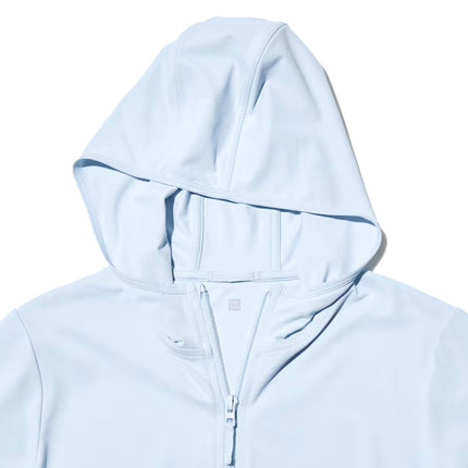 Uniqlo Kid's AIRism UV Protection Mesh Full-Zip Hoodie 60 Light Blue