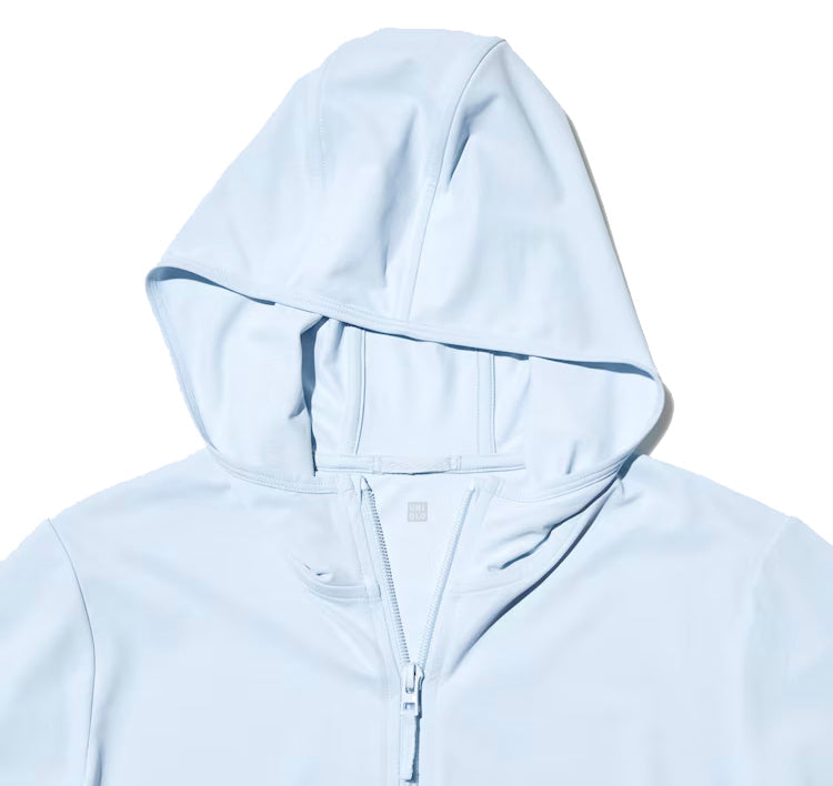 Uniqlo Kid's AIRism UV Protection Mesh Full-Zip Hoodie 60 Light Blue