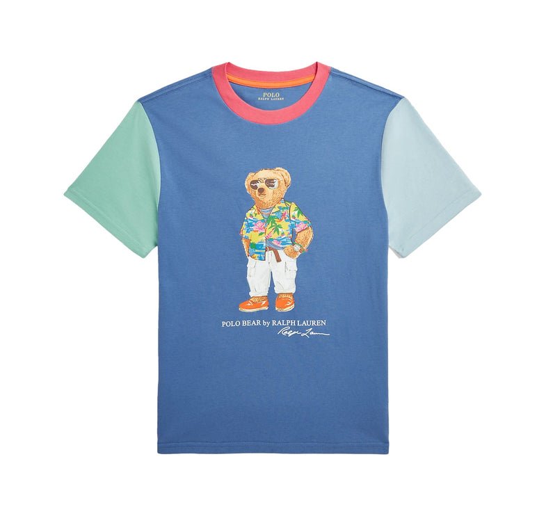 Polo Ralph Lauren Boy's Polo Bear Color Blocked Cotton Tee French Blue