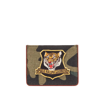 Polo Ralph Lauren Men's Tiger Patch Camo Canvas Card Case Camo