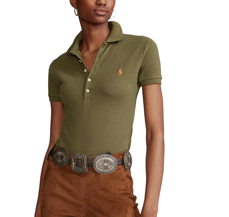 Polo Ralph Lauren Women's Slim Fit Stretch Polo Shirt Canopy Olive