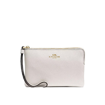 Coach Women's Corner Zip Wristlet Gold/Chalk