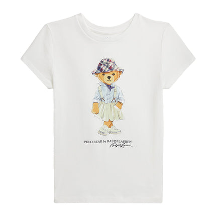 Polo Ralph Lauren Girl's Polo Bear Cotton Jersey Tee Deckwash White