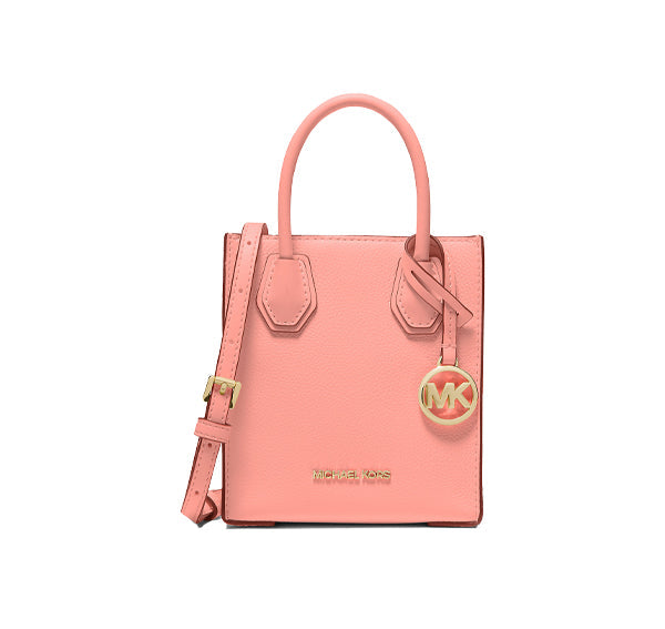 Michael Kors Women's Mercer Extra Small Pebbled Leather Crossbody Bag Sherbert