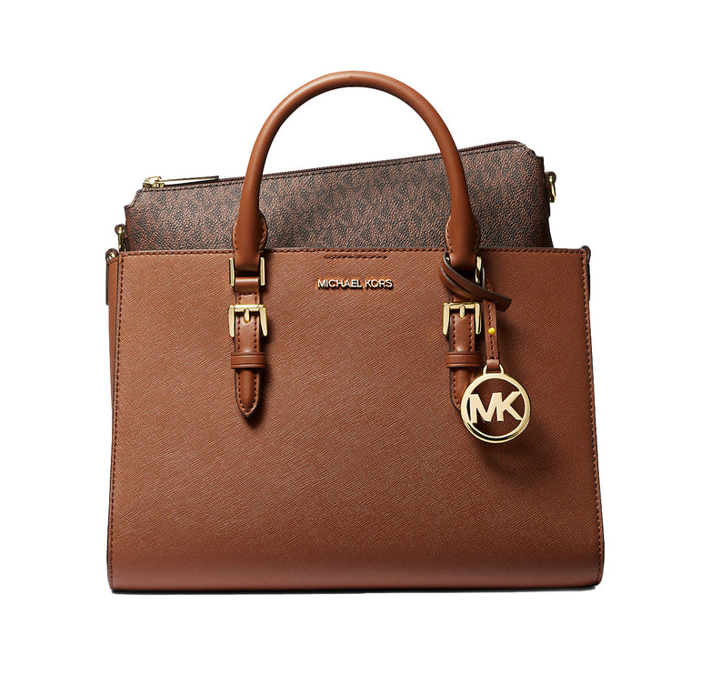 Michael Kors Women's Charlotte Medium Saffiano Leather 2-in-1 Tote Bag Tote Bag Luggage