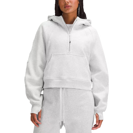 lululemon Women's Scuba Oversized Half Zip Hoodie Heathered Core Ultra Light Grey