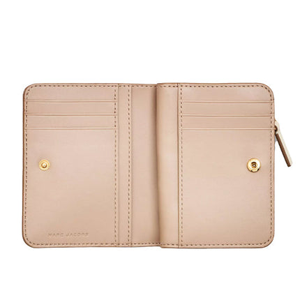 Marc Jacobs Women's The Leather J Marc Mini Compact Wallet Cloud White