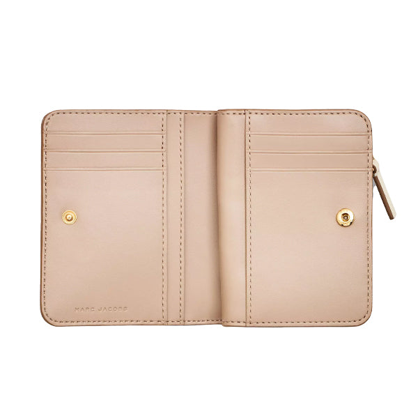 Marc Jacobs Women's The Leather J Marc Mini Compact Wallet Cloud White