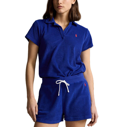 Polo Ralph Lauren Women's Shrunken Fit Terry Polo Shirt Heritage Royal