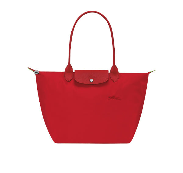 Longchamp Women's Le Pliage Green L Tote Bag Tomato Recycled Canvas