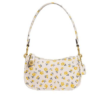 Coach Women's Swinger Bag 20 With Floral Print Brass/Chalk Multi