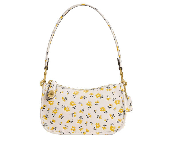 Coach Women's Swinger Bag 20 With Floral Print Brass/Chalk Multi