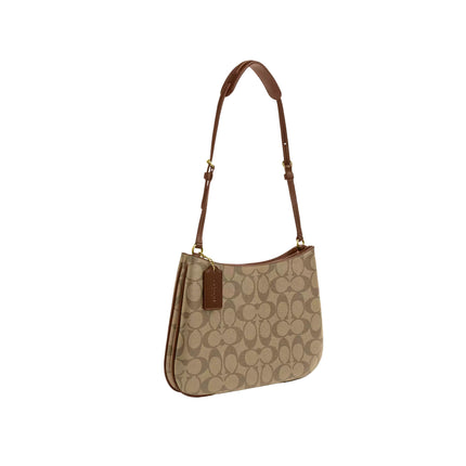 Coach Women's Penelope Shoulder Bag In Signature Canvas Gold/Khaki Saddle 2