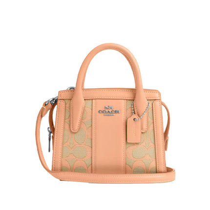 Coach Women's Andrea Mini Carryall In Signature Jacquard Silver/Faded Blush