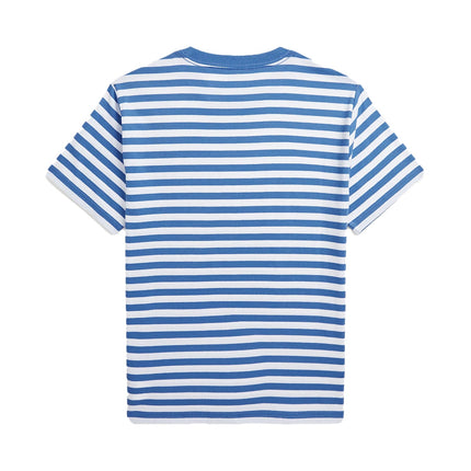 Polo Ralph Lauren Boy's Polo Bear Striped Cotton Jersey Tee New England Blue - Ready to Ship