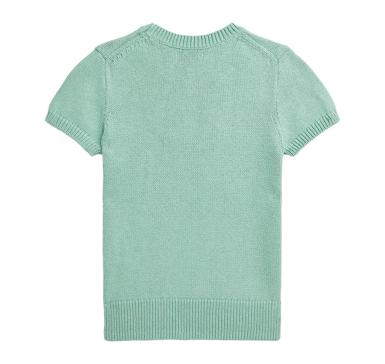 Polo Ralph Lauren Girl's Polo Bear Cotton Short Sleeve Sweater Celadon