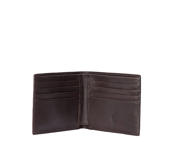 Polo Ralph Lauren Men's Leather Billfold Wallet Brown