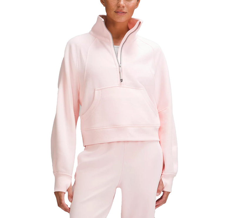 lululemon Women's Scuba Oversized Funnel Neck Half Zip Strawberry Milkshake