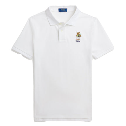 Polo Ralph Lauren Boy's Polo Bear Cotton Mesh Polo Shirt White