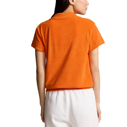 Polo Ralph Lauren Women's Shrunken Fit Terry Polo Shirt Sailing Orange