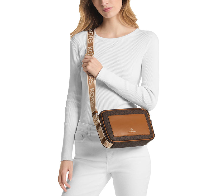 Michael Kors Women's Maeve Large Logo Crossbody Bag Brown Acorn