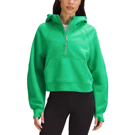 lululemon Women's Scuba Oversized Half Zip Hoodie Green Punch