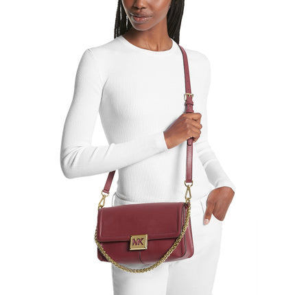 Michael Kors Women's Sonia Medium Leather Shoulder Bag Dark Cherry