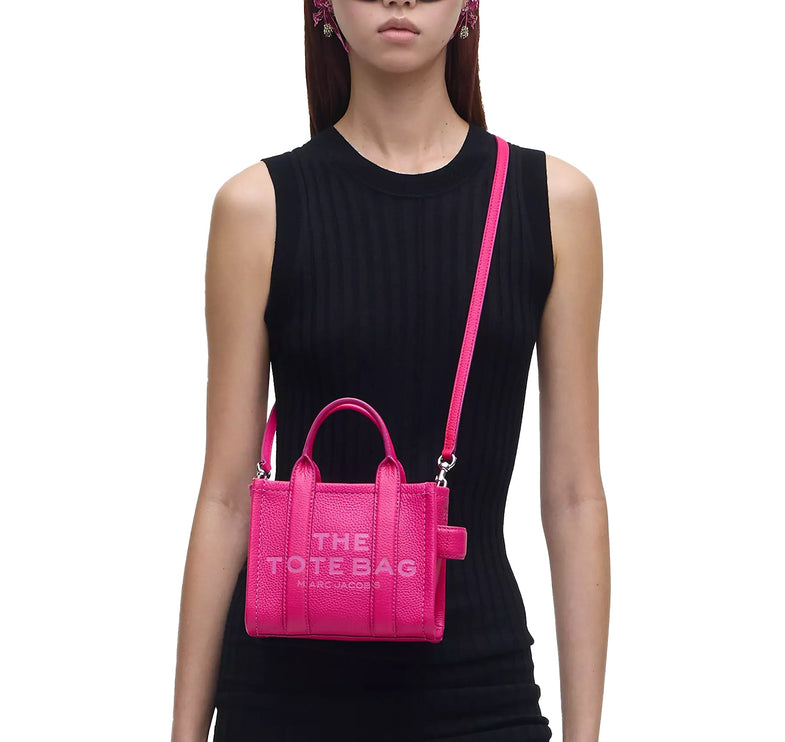 Marc Jacobs Women's The Leather Crossbody Tote Bag Hot Pink